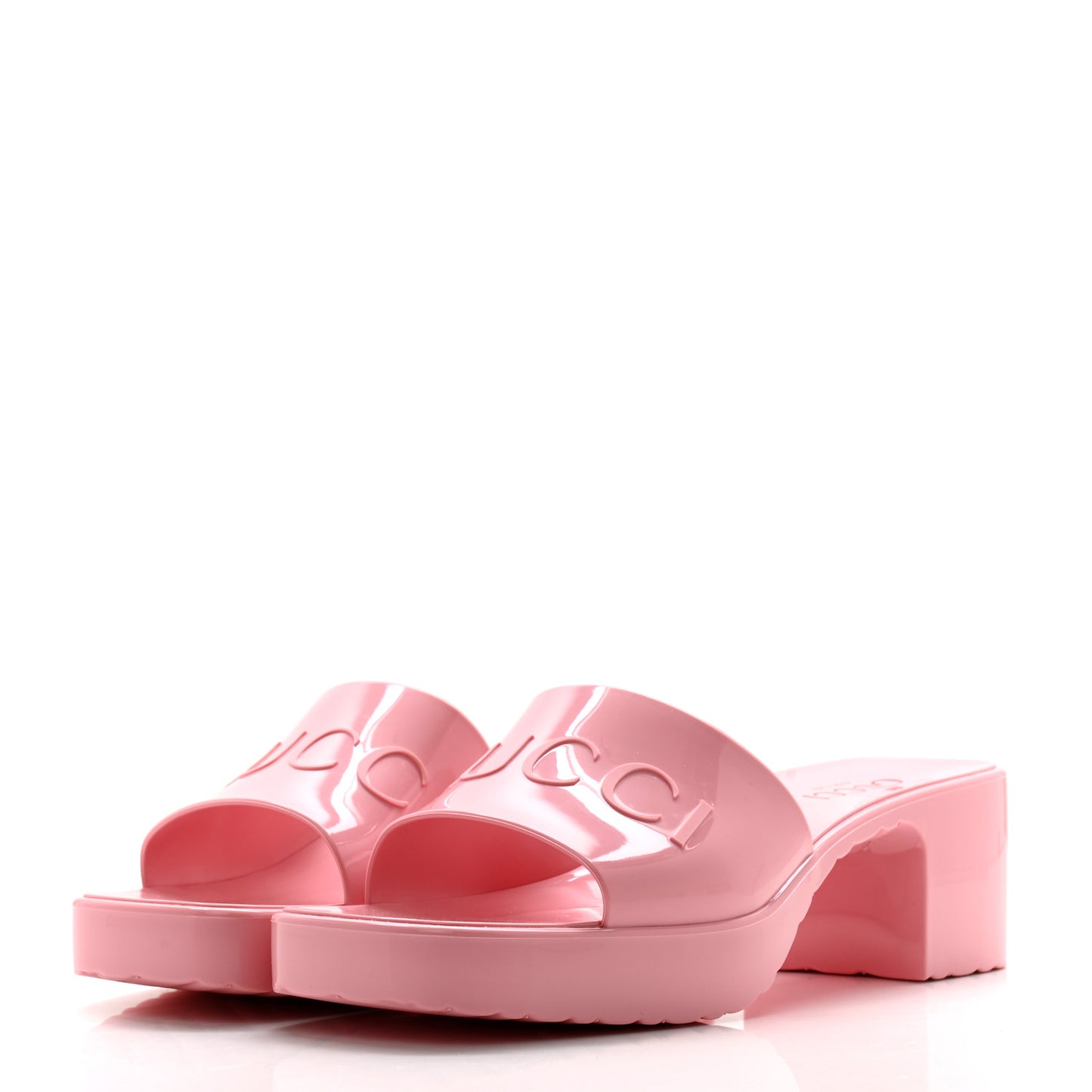 Rubber Gucci Logo Womens Platform 20/60mm Slide Sandals 37 Wild Rose