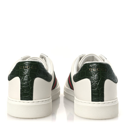 Gucci Ultralight Plume Calfskin Web Mens New Ace Sneakers 9 Green Ace 6 of 11