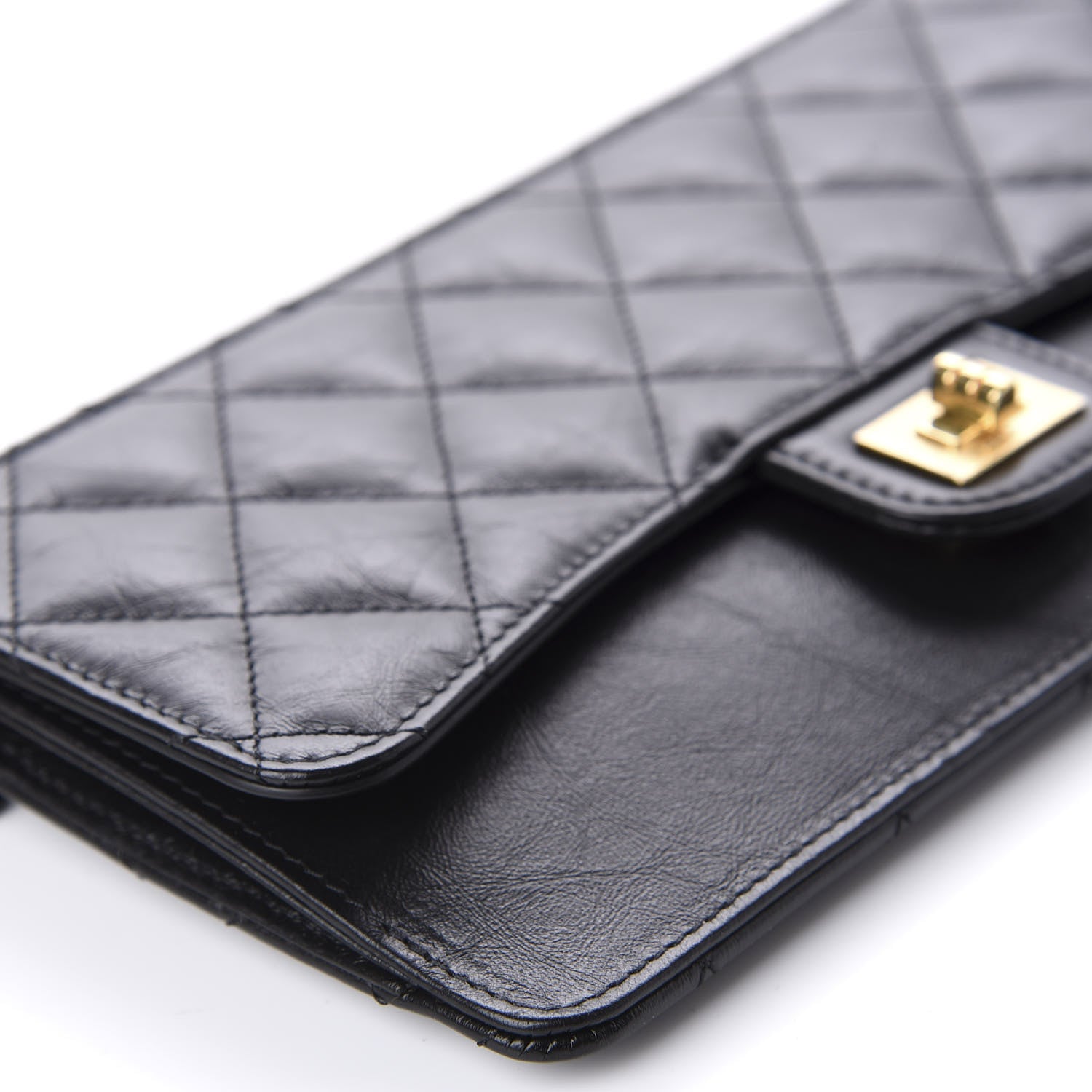 Chanel Aged Calfskin Quilted 2.55 Reissue Pouch With Chain Handle Black 6 of 11