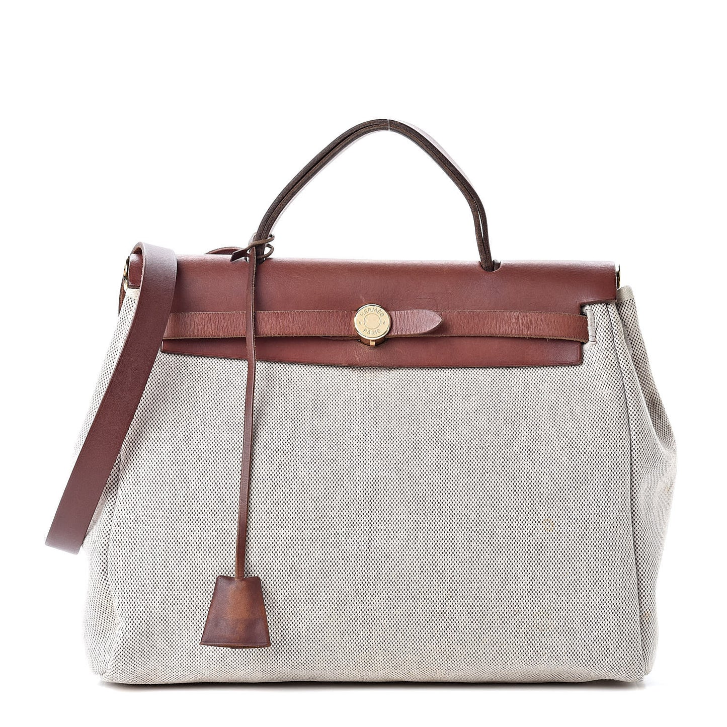 Toile Vache Calfskin Herbag 30 PM Natural