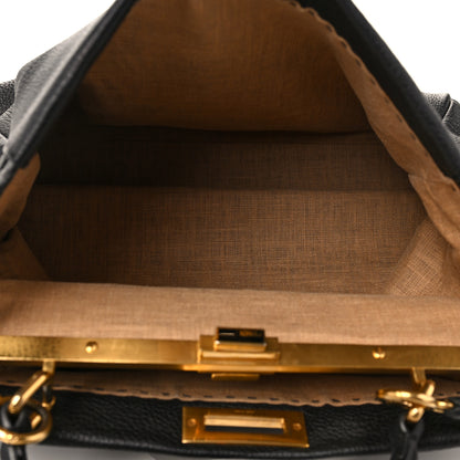 Fendi Cuoio Romano Selleria Large Peekaboo Iconic Satchel Black Moro 5 of 8