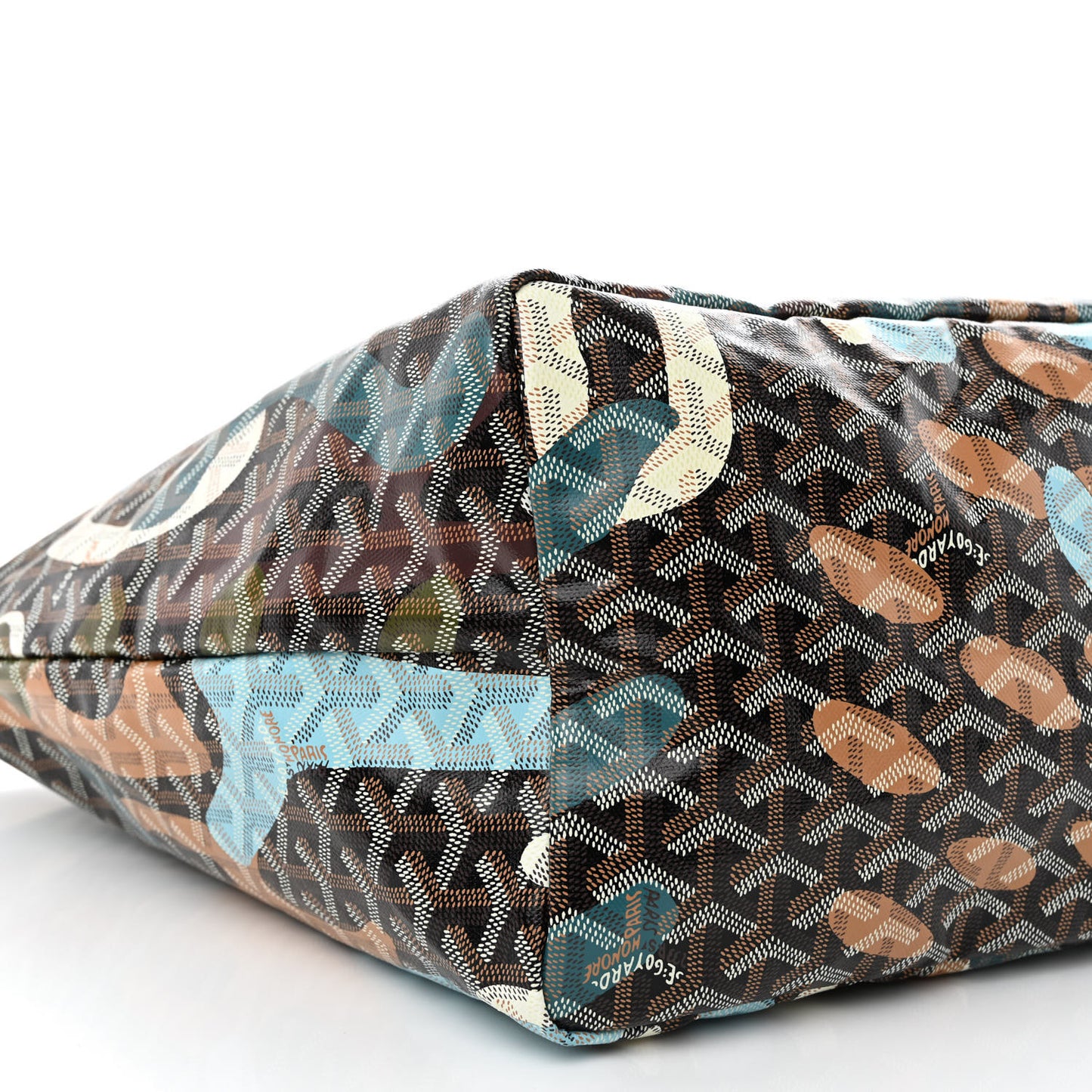 Goyardine Saint Louis Lettres Camouflage GM Black Blue