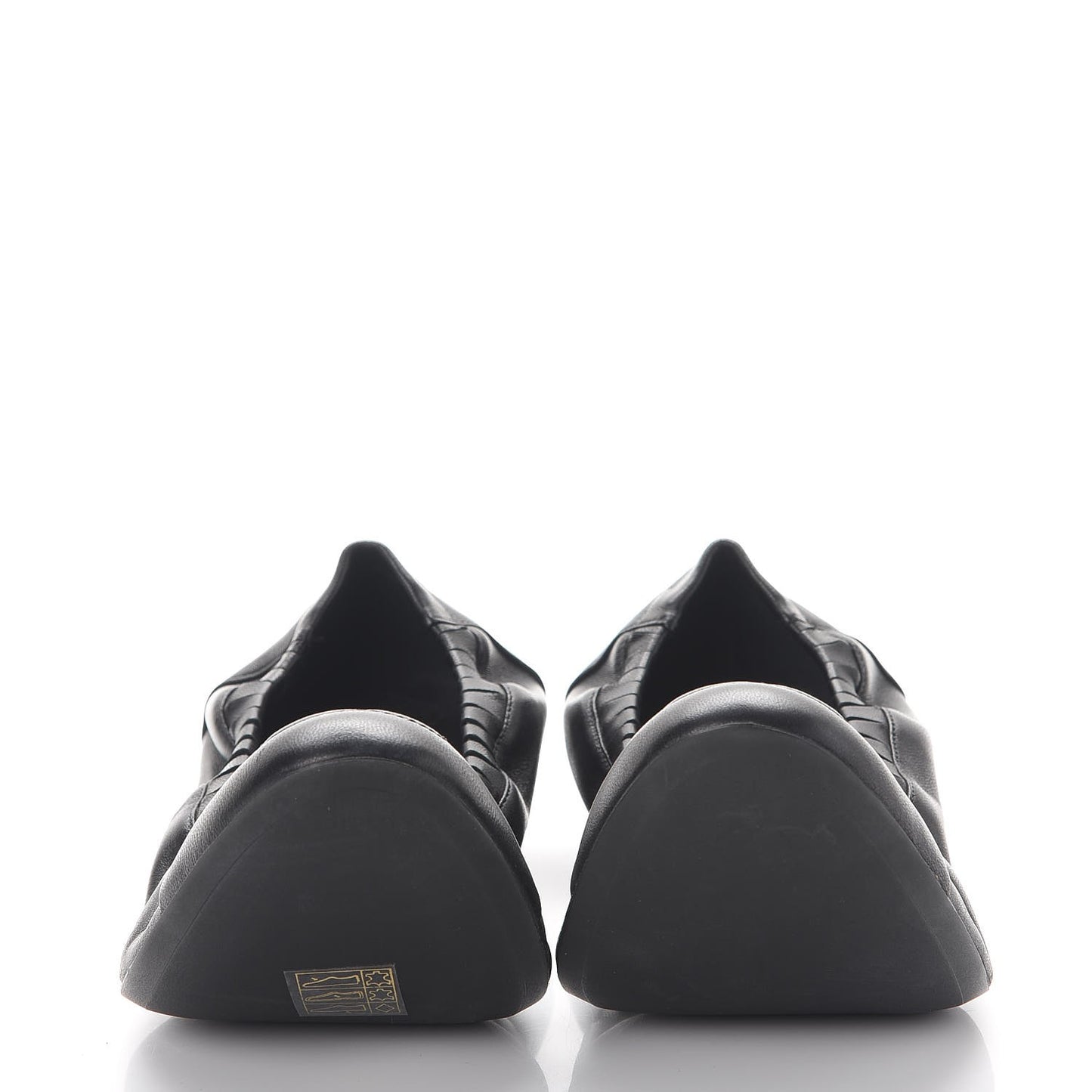 Lambskin CC Elastic Cap Toe Ballerina Flats 38 Black