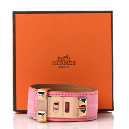 Hermes Matte Niloticus Crocodile Collier de Chien CDC 24 Bracelet T2 Rose Bubblegum 5 of 5