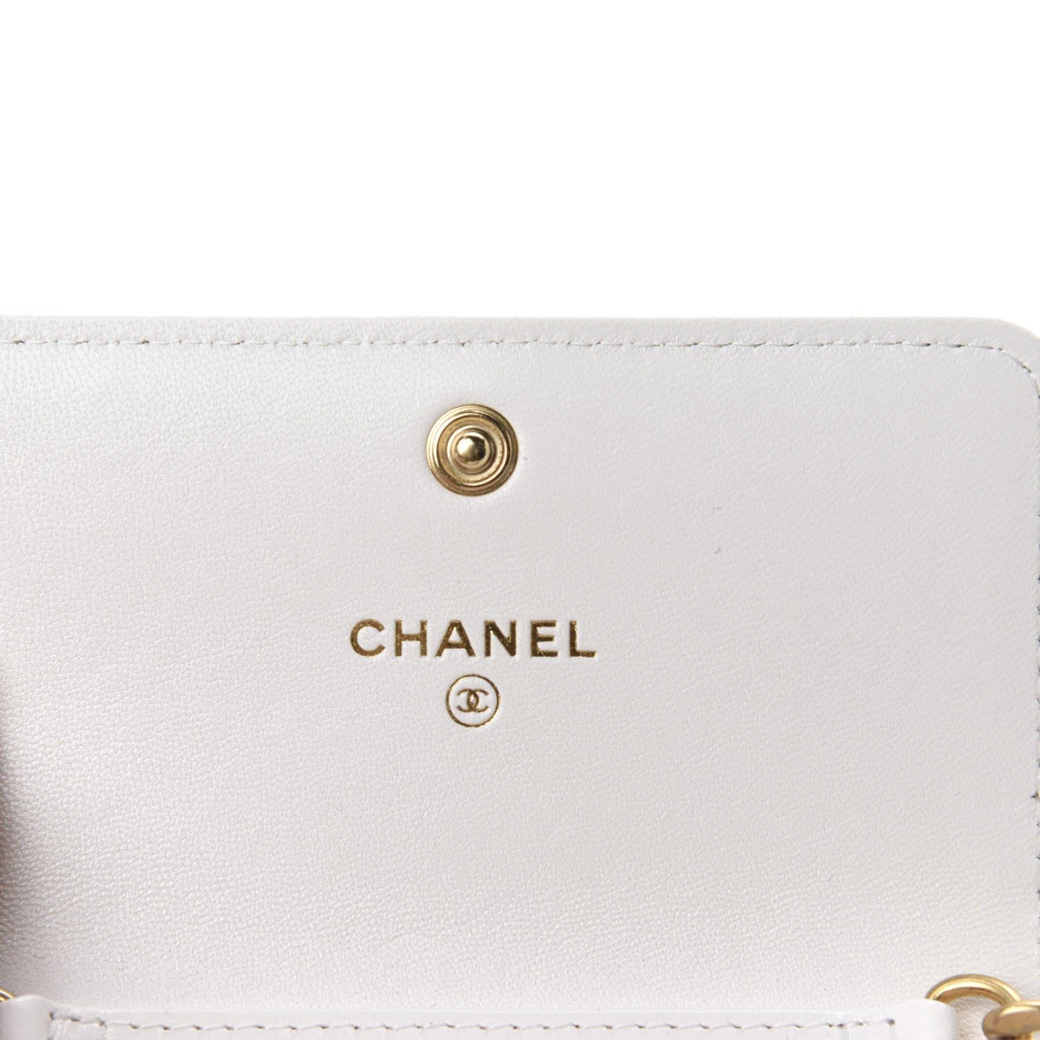 Chanel Lambskin Quilted 19 Flap Coin Purse With Chain White 5 of 8