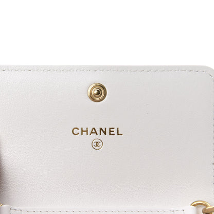 Chanel Lambskin Quilted 19 Flap Coin Purse With Chain White 5 of 8