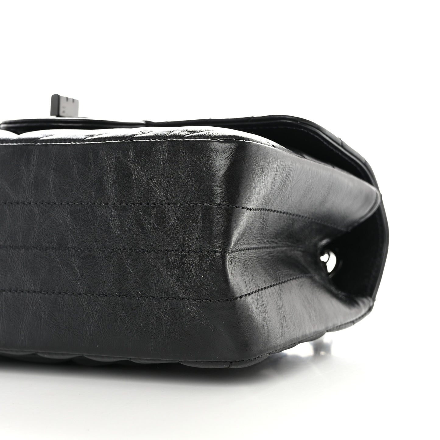 Aged Calfskin Chevron Quilted 2.55 Reissue Mini Flap So Black