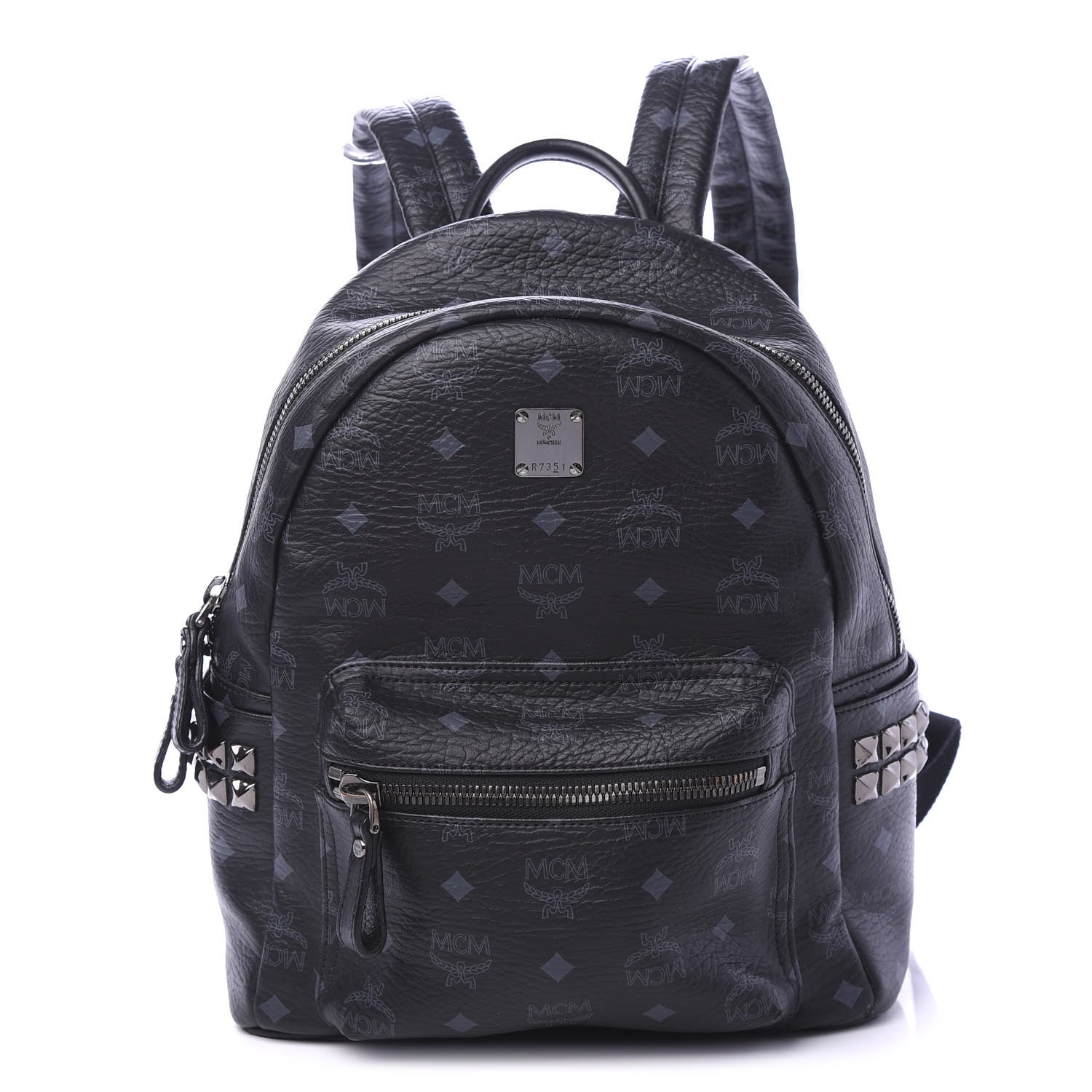 MCM Visetos Small Side Stud Stark Backpack Black 1 of 6