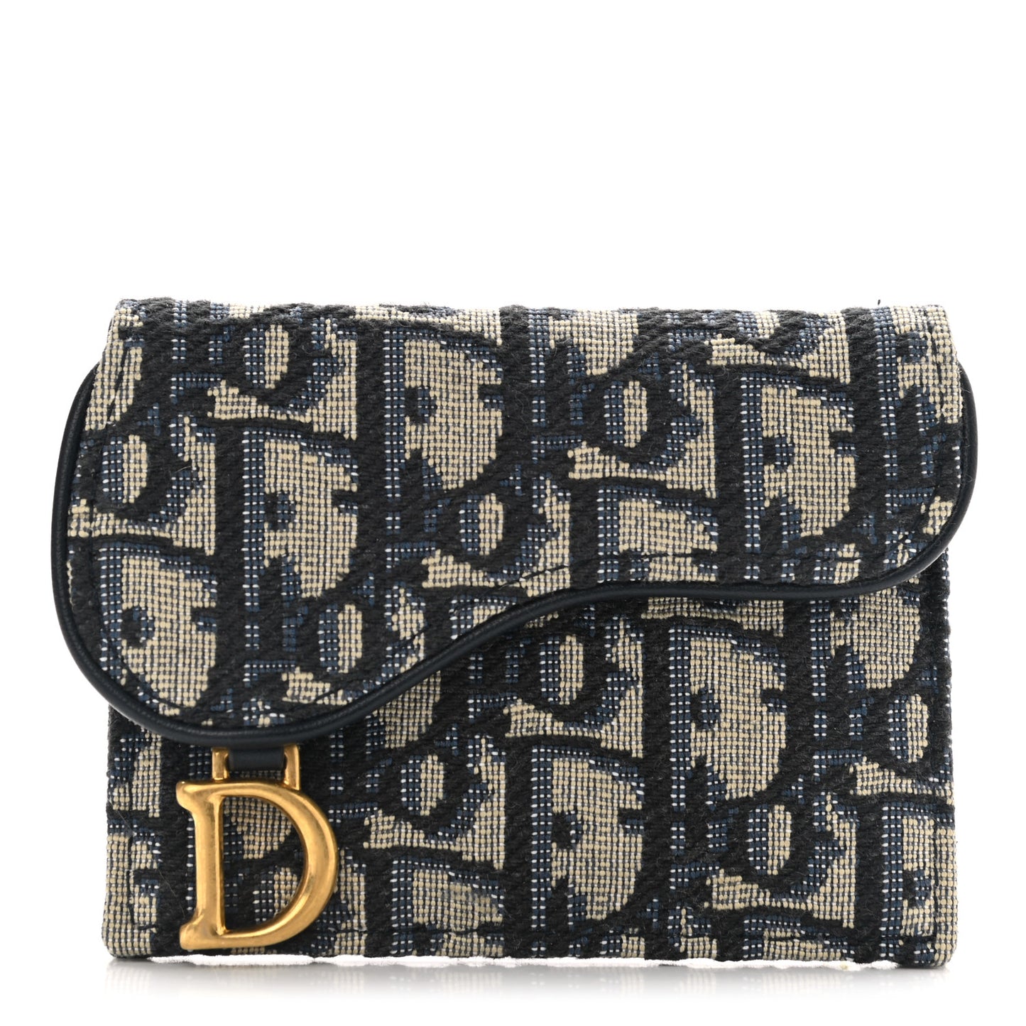 Oblique Saddle Card Holder Blue
