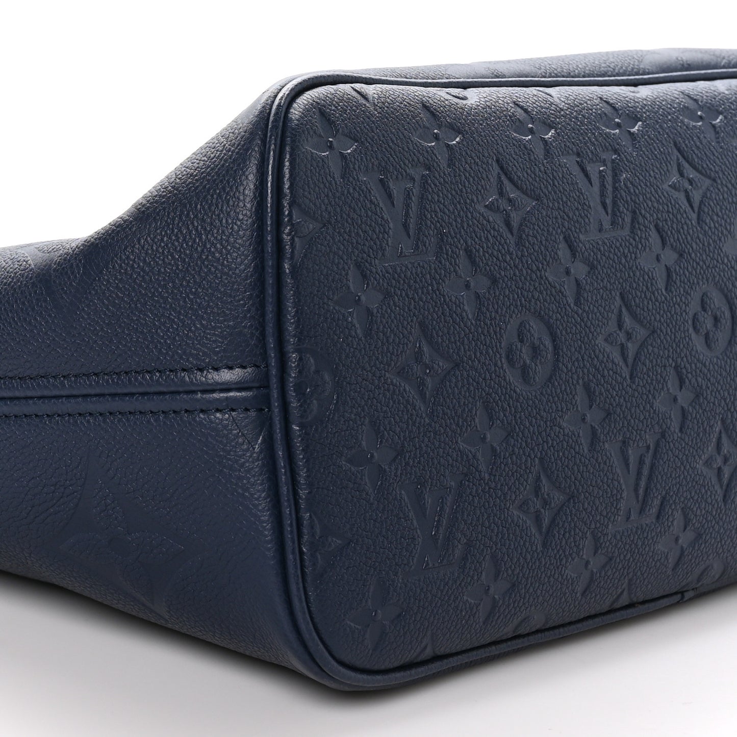 LOUIS VUITTON Empreinte Monogram Giant Neverfull MM Navy