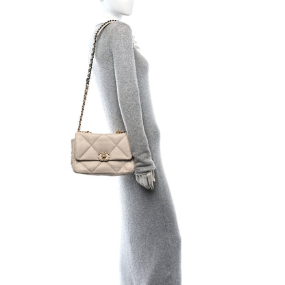 Chanel Lambskin Quilted Medium Chanel 19 Flap Light Beige 2 of 10