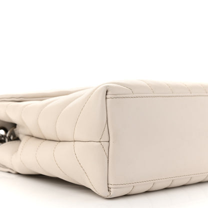 Saint Laurent Calfskin Y Quilted Monogram Small Loulou Chain Satchel Ivory 9 of 12