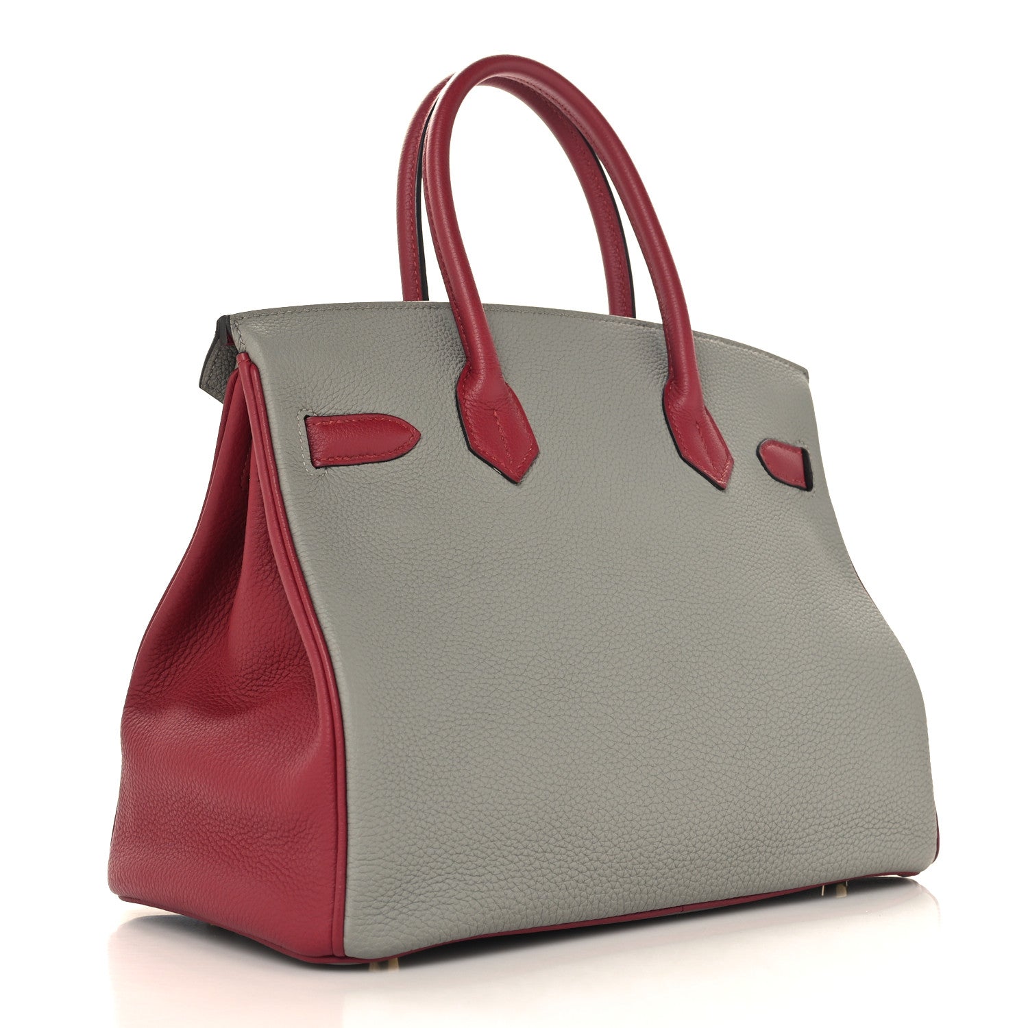 Hermes Togo Birkin 30 Gris Mouette Rouge Grenat 2 of 13