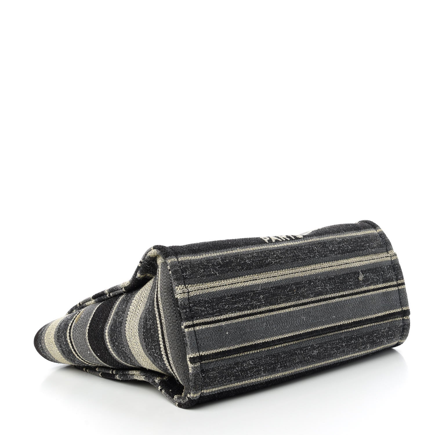 Chanel Striped Canvas Small Deauville Tote Dark Grey 4 of 10