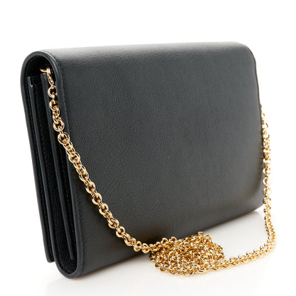Saint Laurent Calfskin Monogram Belle de Jour Chain Clutch Black 3 of 10