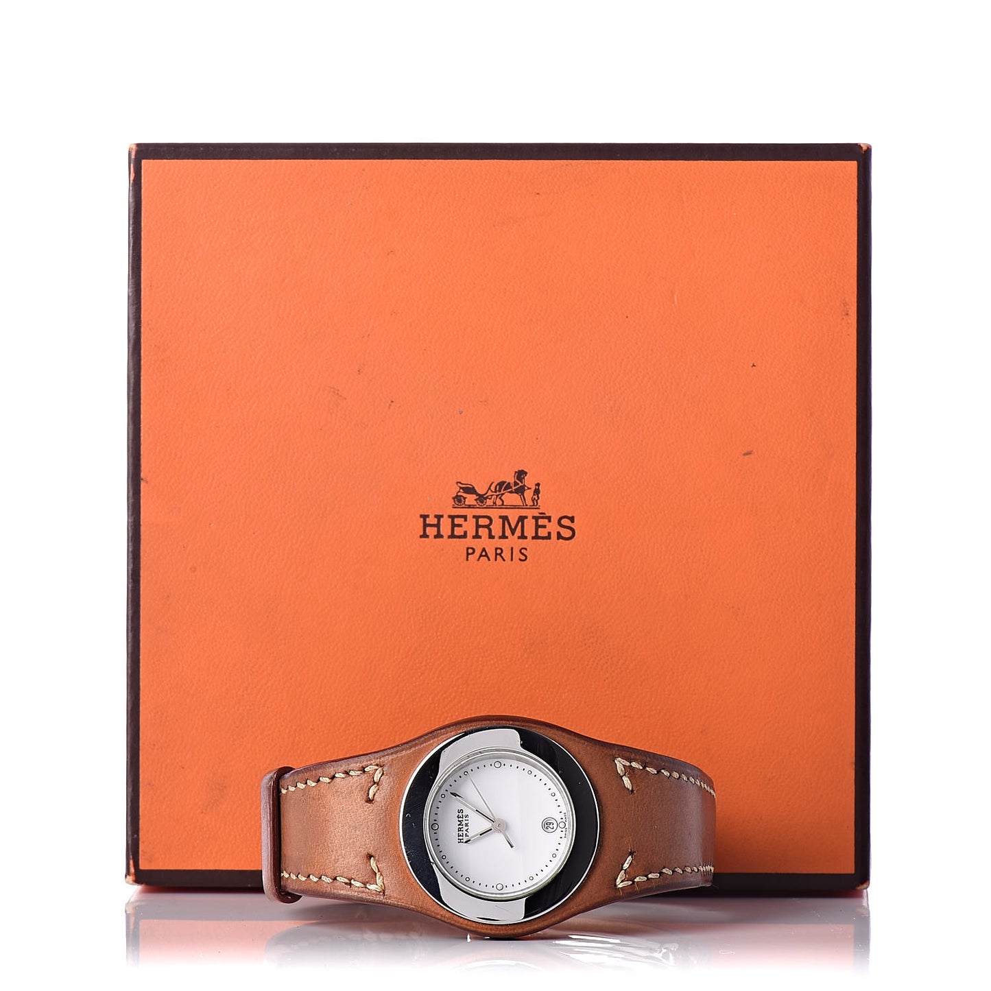 Stainless Steel Barenia 30mm Harnais Quartz Watch Fauve