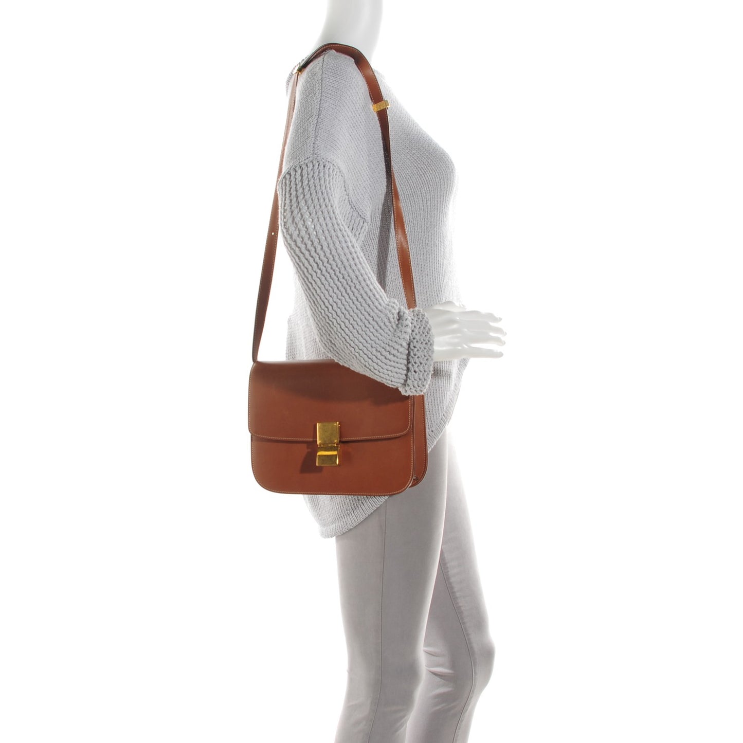 Smooth Calfskin Medium Classic Box Flap Bag Camel
