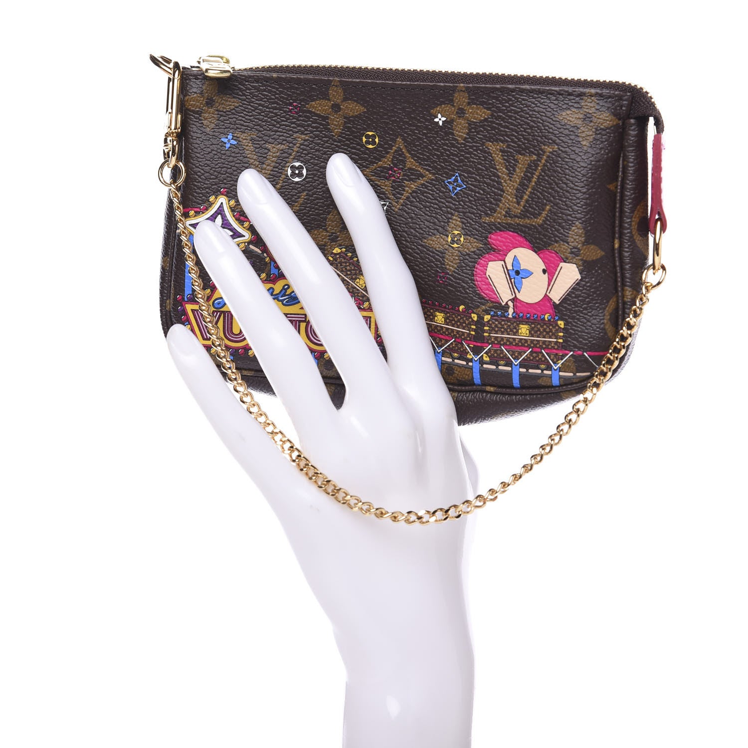 Louis Vuitton Monogram 2020 Christmas Animation Roller Coaster Mini Pochette Accessories Pivoine 2 of 8