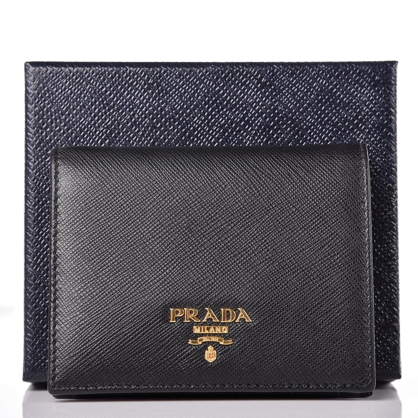 Saffiano Multicolor Compact Wallet Black Soleil