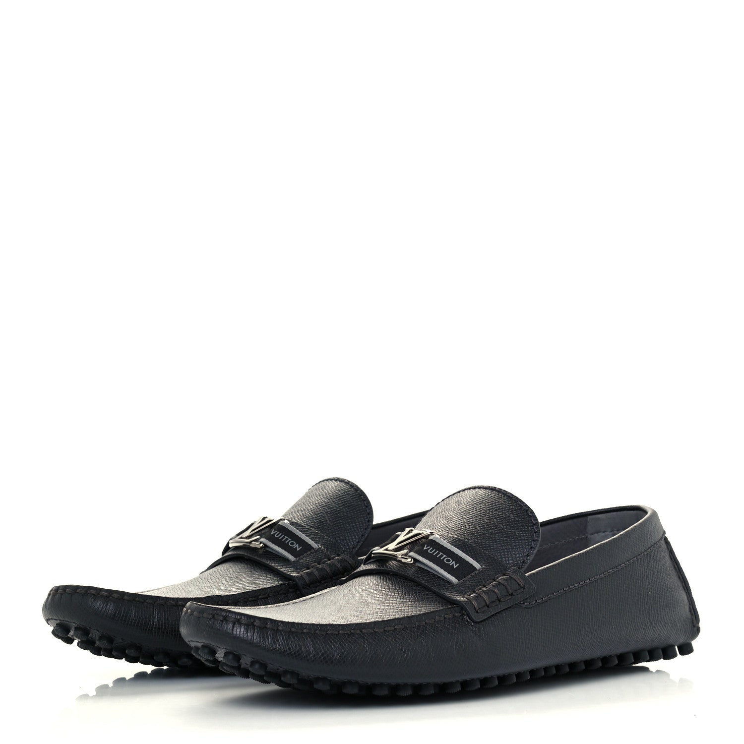 Louis Vuitton Taiga Mens Hockenheim Moccasin Loafers 9 Ardoise 3 of 11