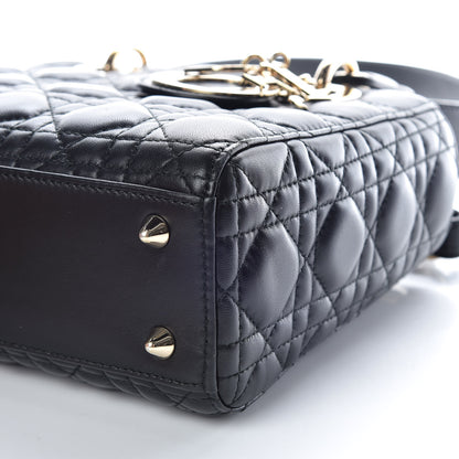 Christian Dior Lambskin Cannage Small Lucky Badges My Lady Dior Black 9 of 12
