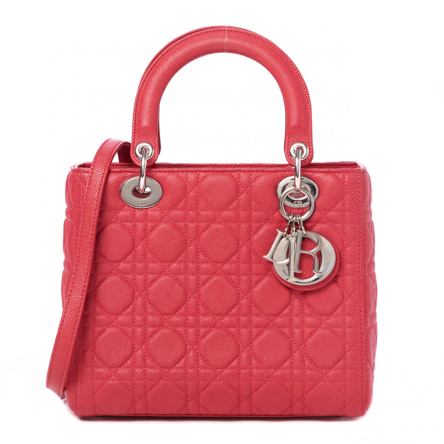 Grained Calfskin Cannage Medium Lady Dior Pink