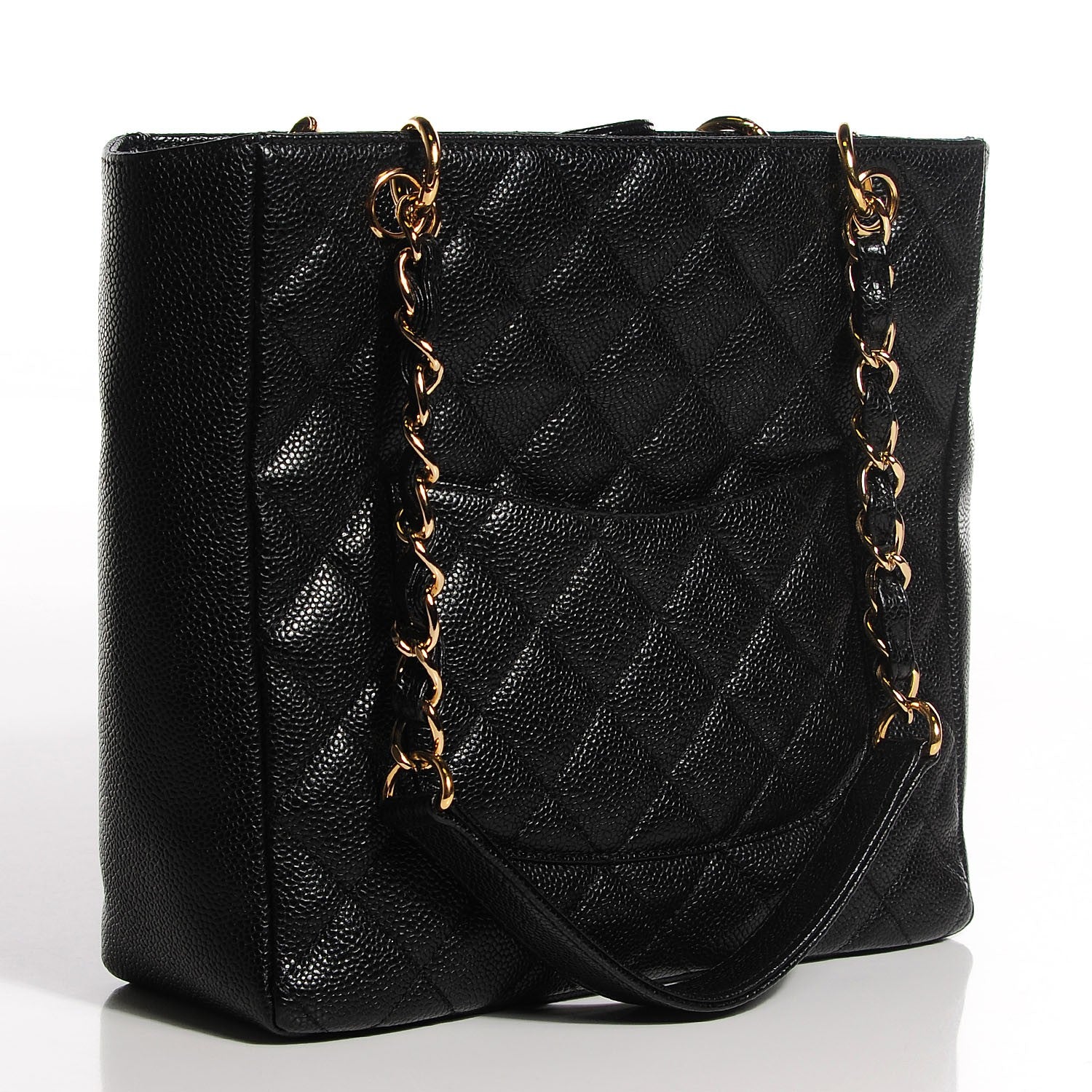Chanel Caviar Quilted Petit Shopping Tote PST Black 3 of 7