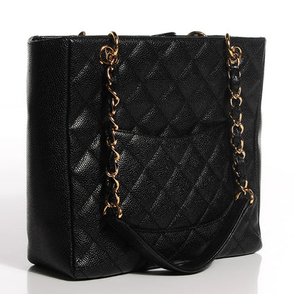 Chanel Caviar Quilted Petit Shopping Tote PST Black 3 of 7
