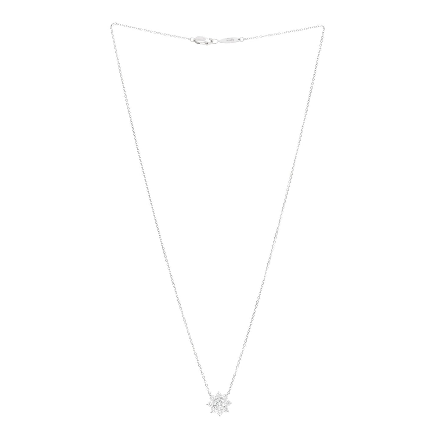 Platinum Diamond Petite Sunflower Pendant Necklace