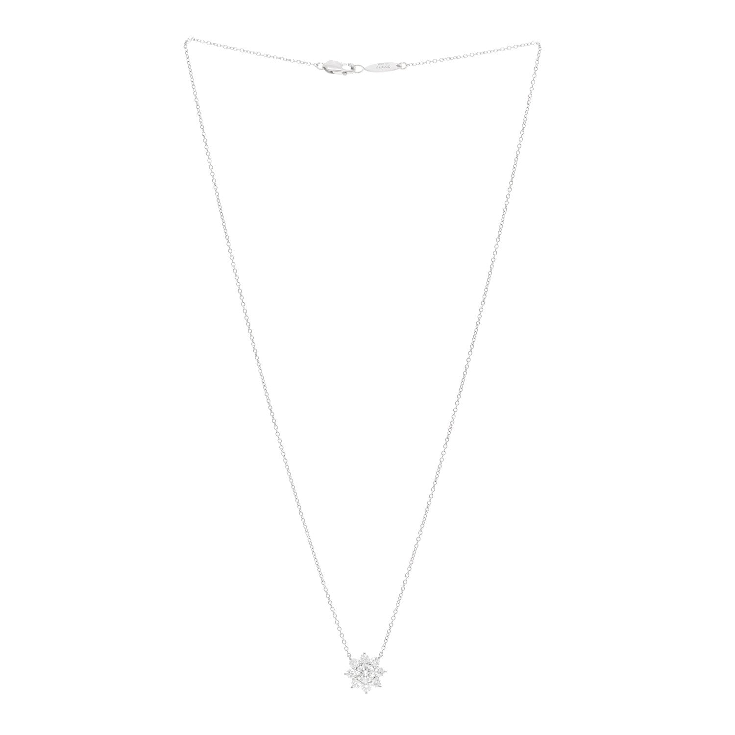 Harry Winston Platinum Diamond Petite Sunflower Pendant Necklace 3 of 5