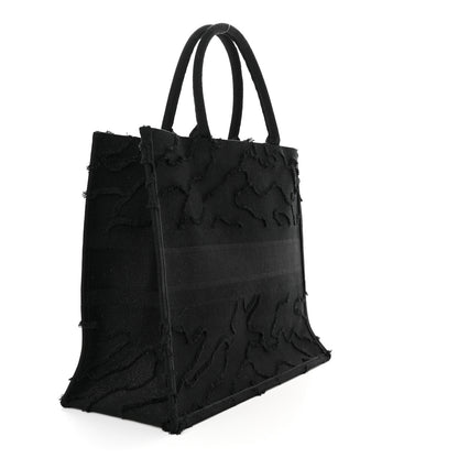 Christian Dior Canvas Embroidered Camouflage Book Tote Black 3 of 13
