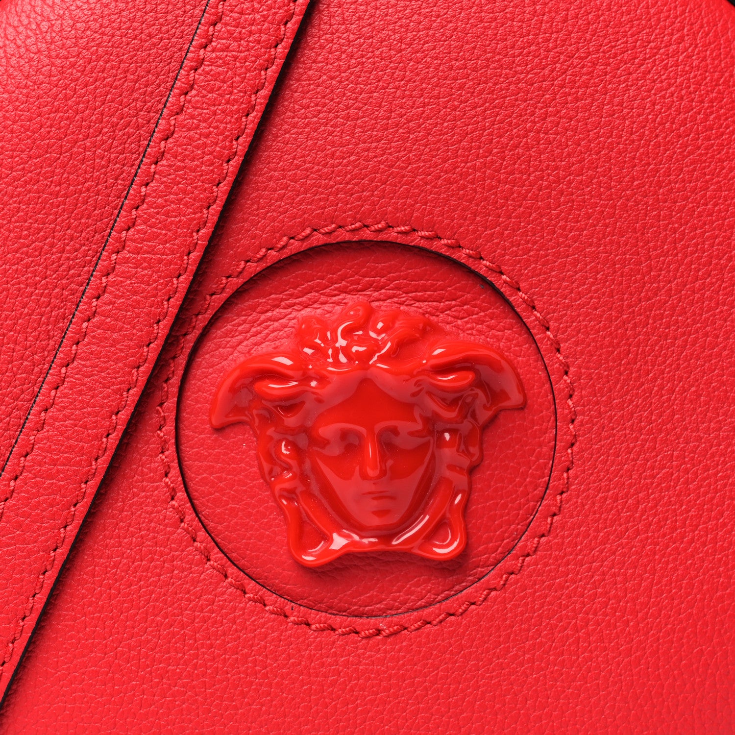Versace Calfskin La Medusa Round Camera Bag Red 7 of 9