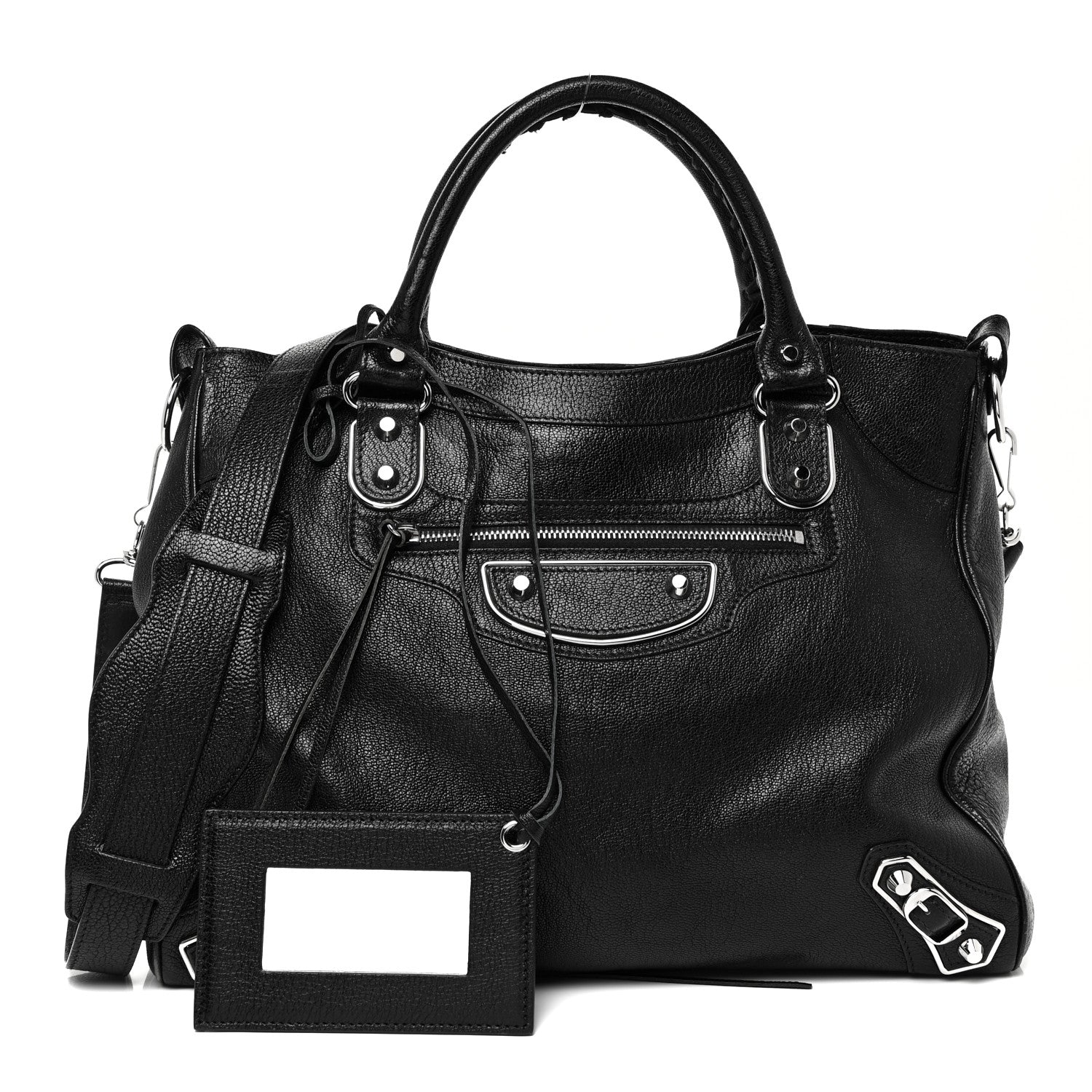 Balenciaga Chevre Silver Metallic Edge Hardware Velo Black 1 of 28