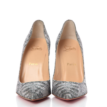 Christian Louboutin Glitter Sirene Pigalle Follies 100 Pumps 37.5 Silver 2 of 8