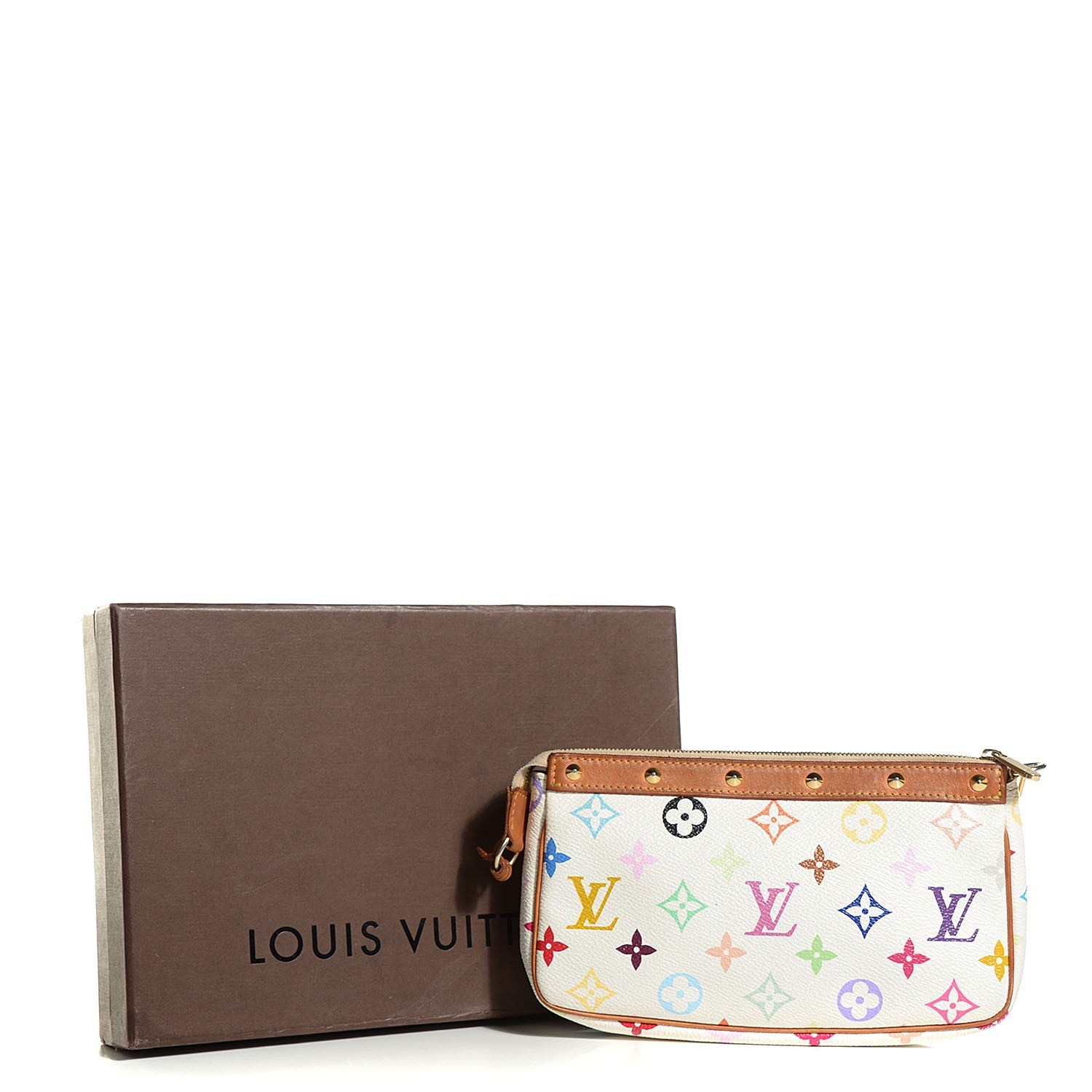 Louis Vuitton Monogram Multicolor Pochette Accessories White 5 of 8