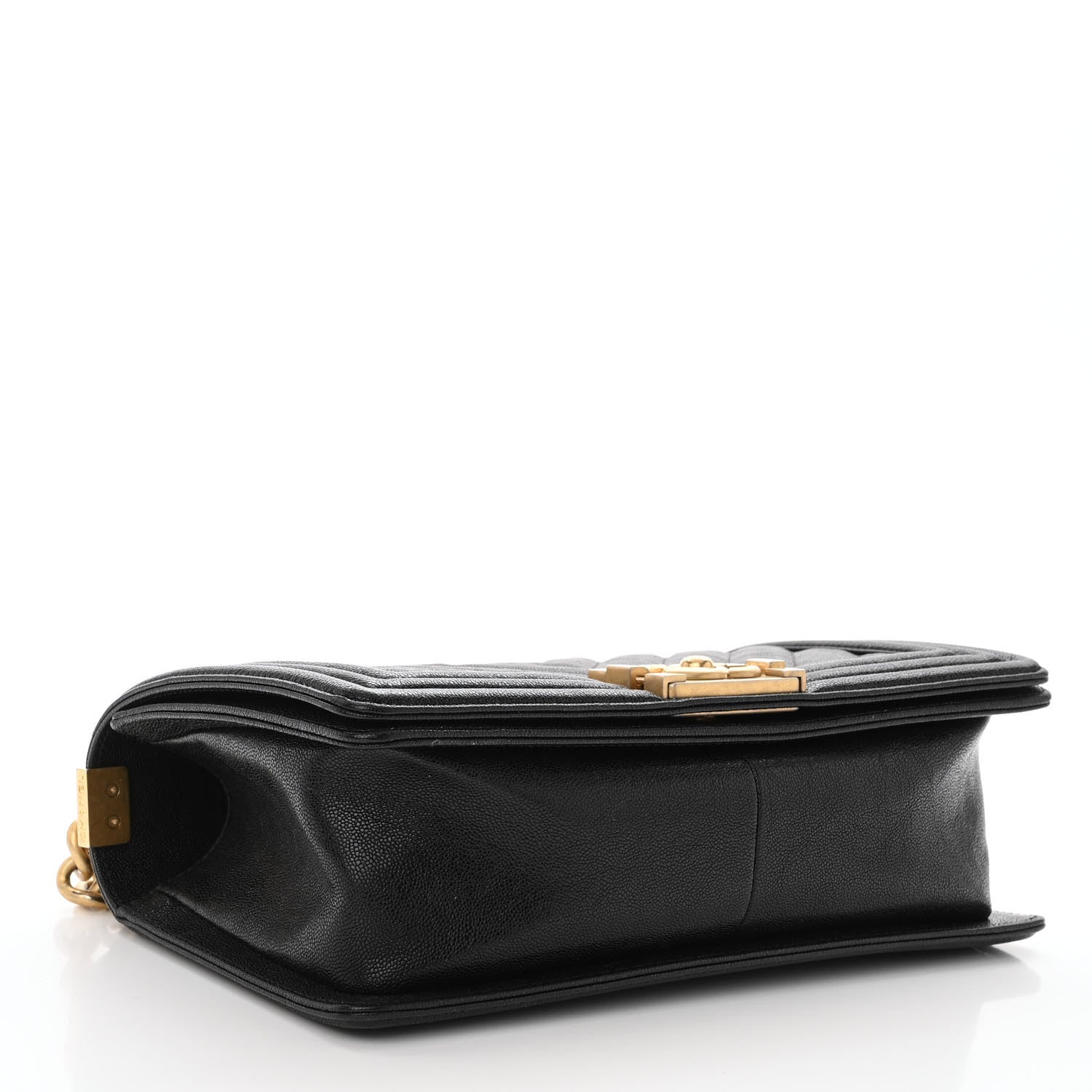 Chanel Caviar Chevron Quilted Medium Boy Flap Black 4 of 10