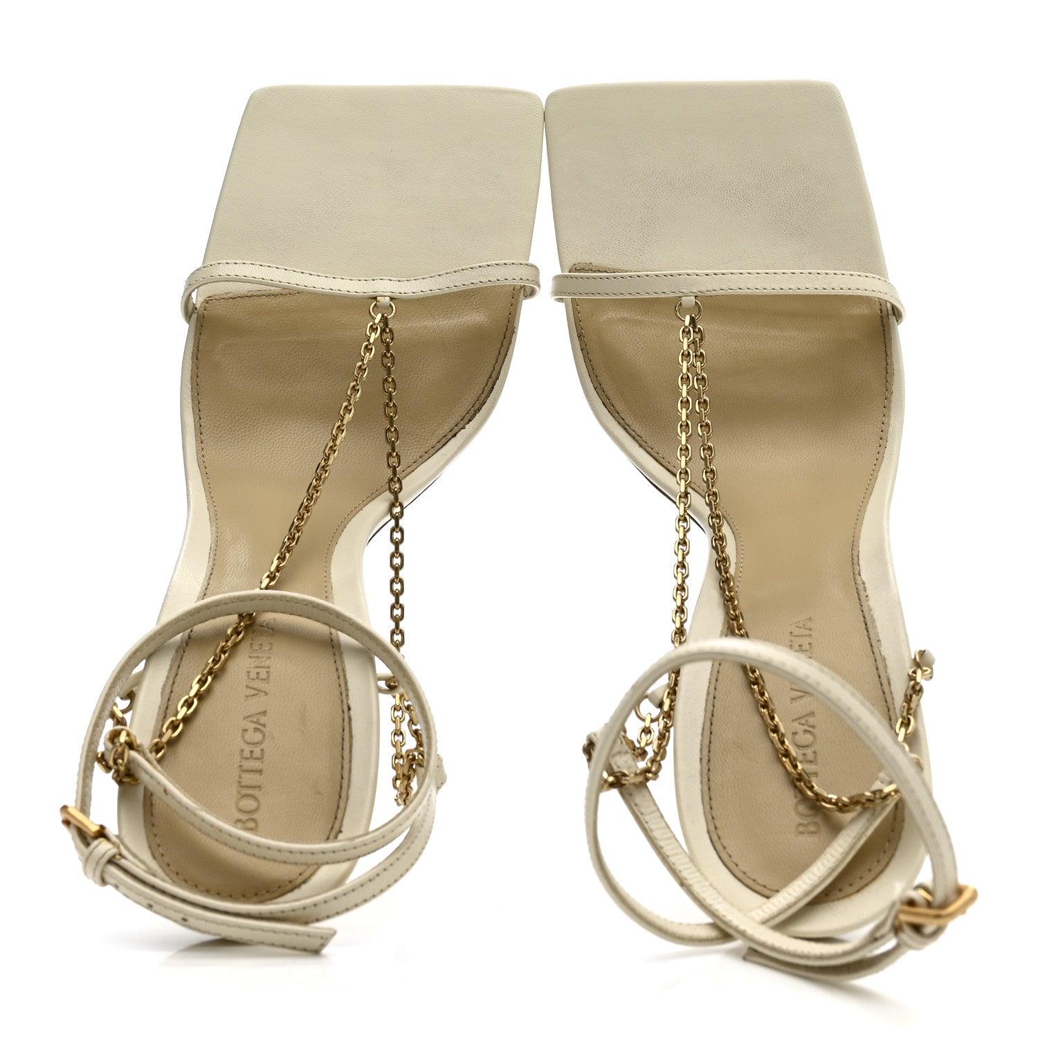 Bottega Veneta Lambskin Stretch Chain Strap 90mm Sandals 40 Sea Salt 2 of 16