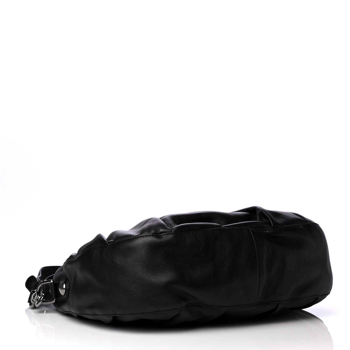 Pebbled Calfskin Medium Icon Bit Shoulder Bag Black