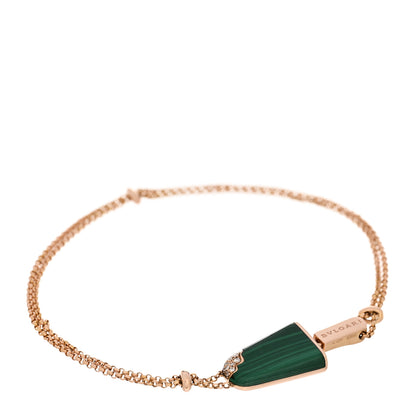 Bulgari 18K Rose Gold Diamond Malachite Gelati Bracelet SM 1 of 4
