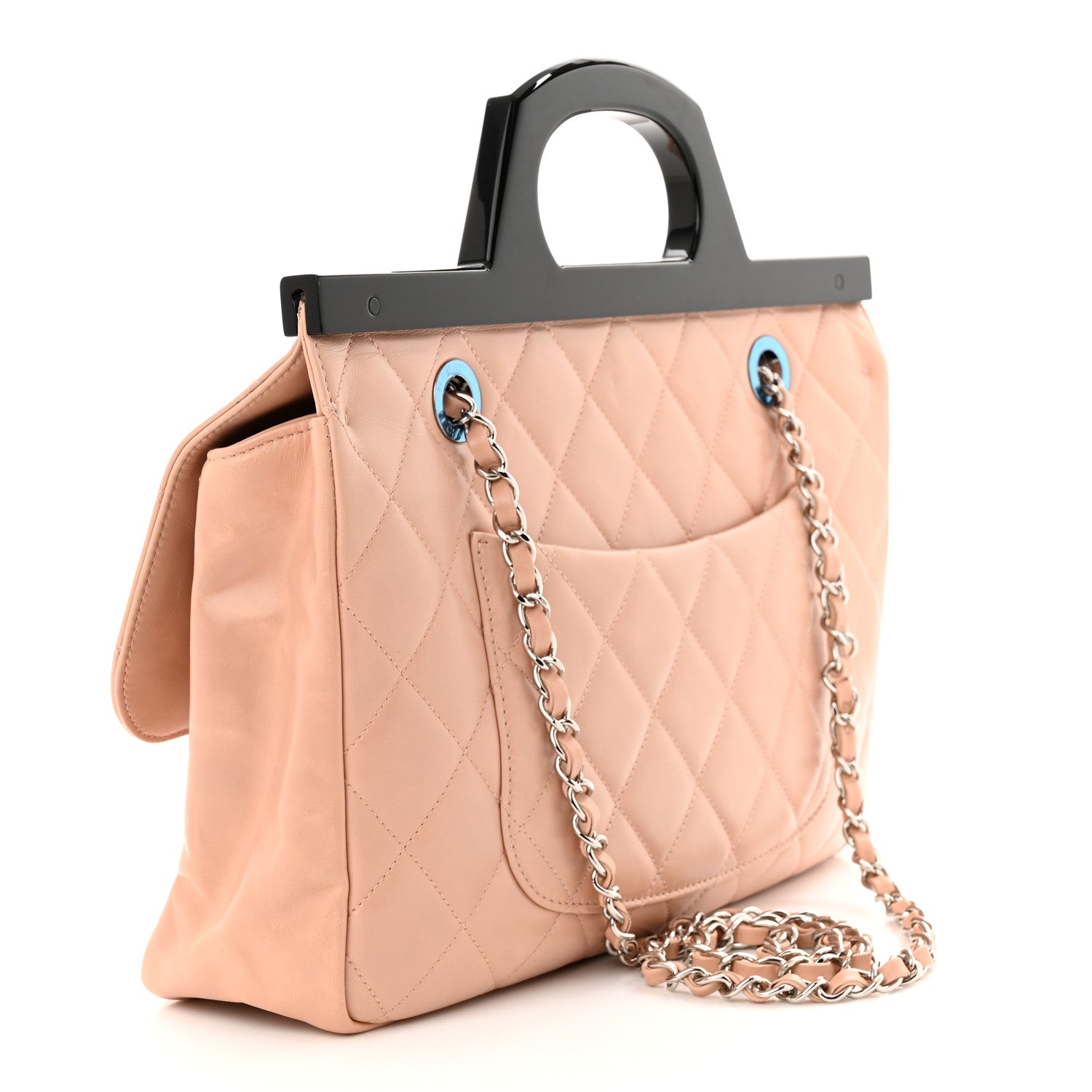 Chanel Glazed Calfskin Quilted Small CC Delivery Tote Light Pink 3 of 12