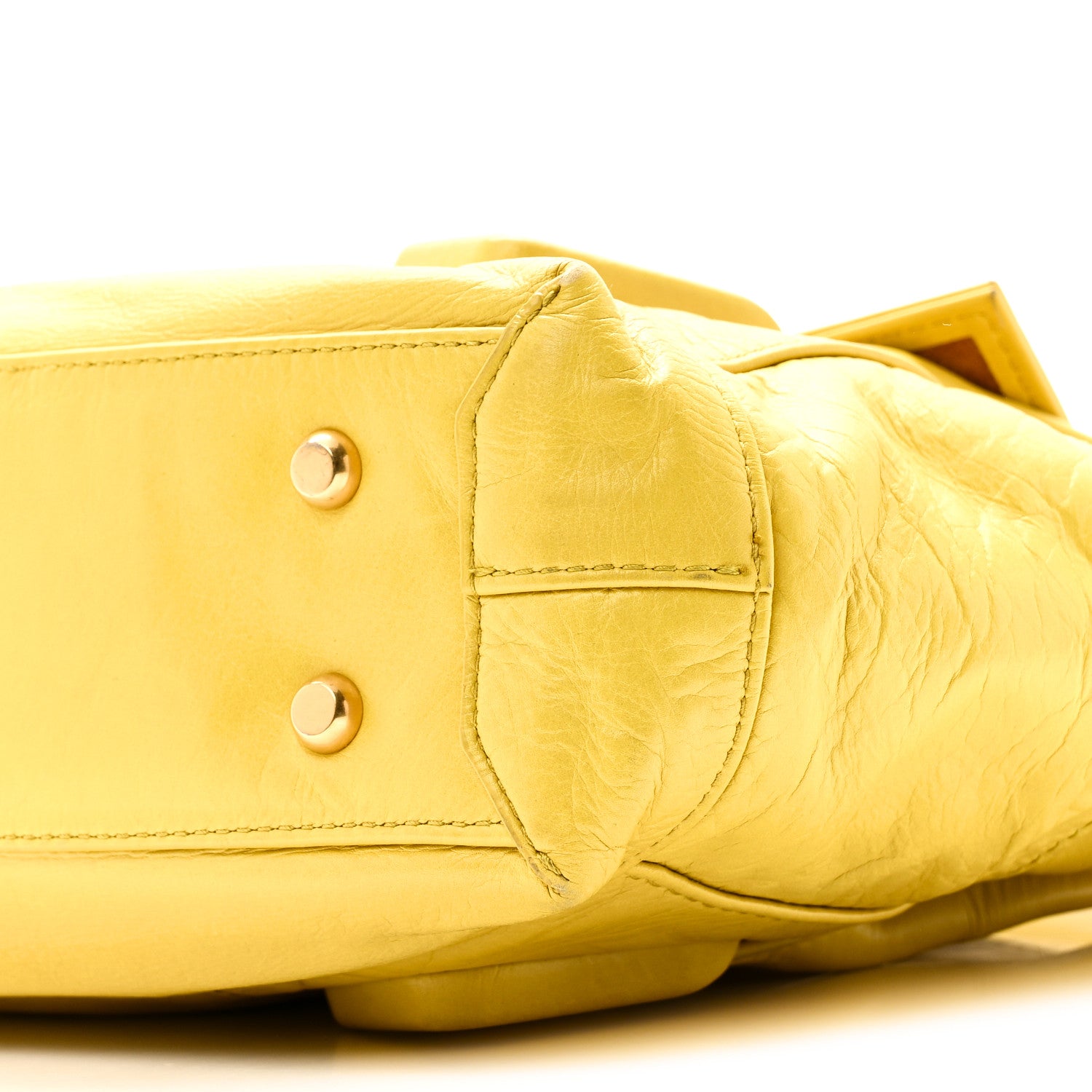 Bottega Veneta Paper Calfskin Maxi Intrecciato Medium Arco Yellow 9 of 9