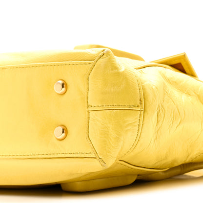Bottega Veneta Paper Calfskin Maxi Intrecciato Medium Arco Yellow 9 of 9