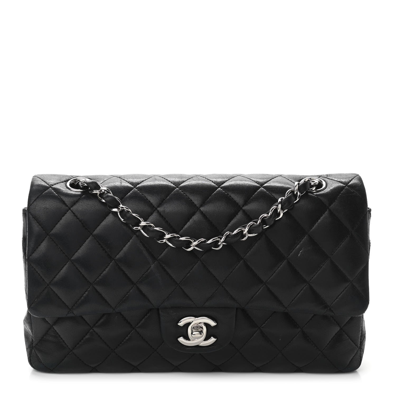 Chanel Lambskin Quilted Medium Double Flap Black 2 of 26