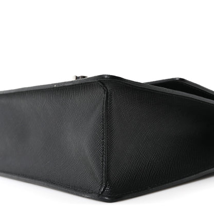 Prada Saffiano Pattina Crossbody Bag Black 8 of 8