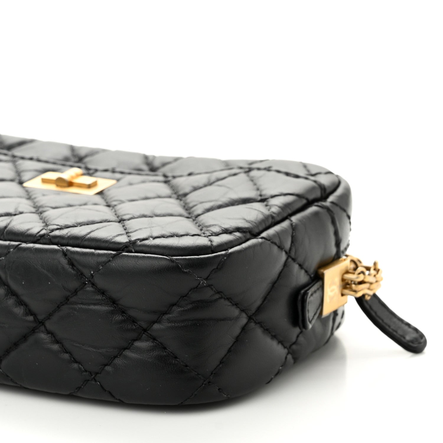 Chanel Aged Calfskin Quilted Mini Reissue Camera Case Black 10 of 10