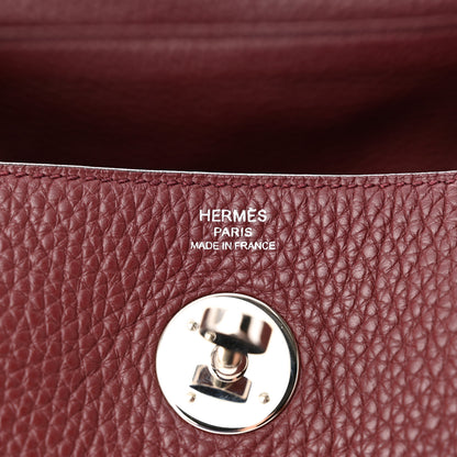 Hermes Taurillon Clemence Lindy 26 Bordeaux 6 of 10