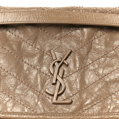 Saint Laurent Crinkled Calfskin Matelasse Monogram Medium Niki Chain Satchel Light Taupe 9 of 12