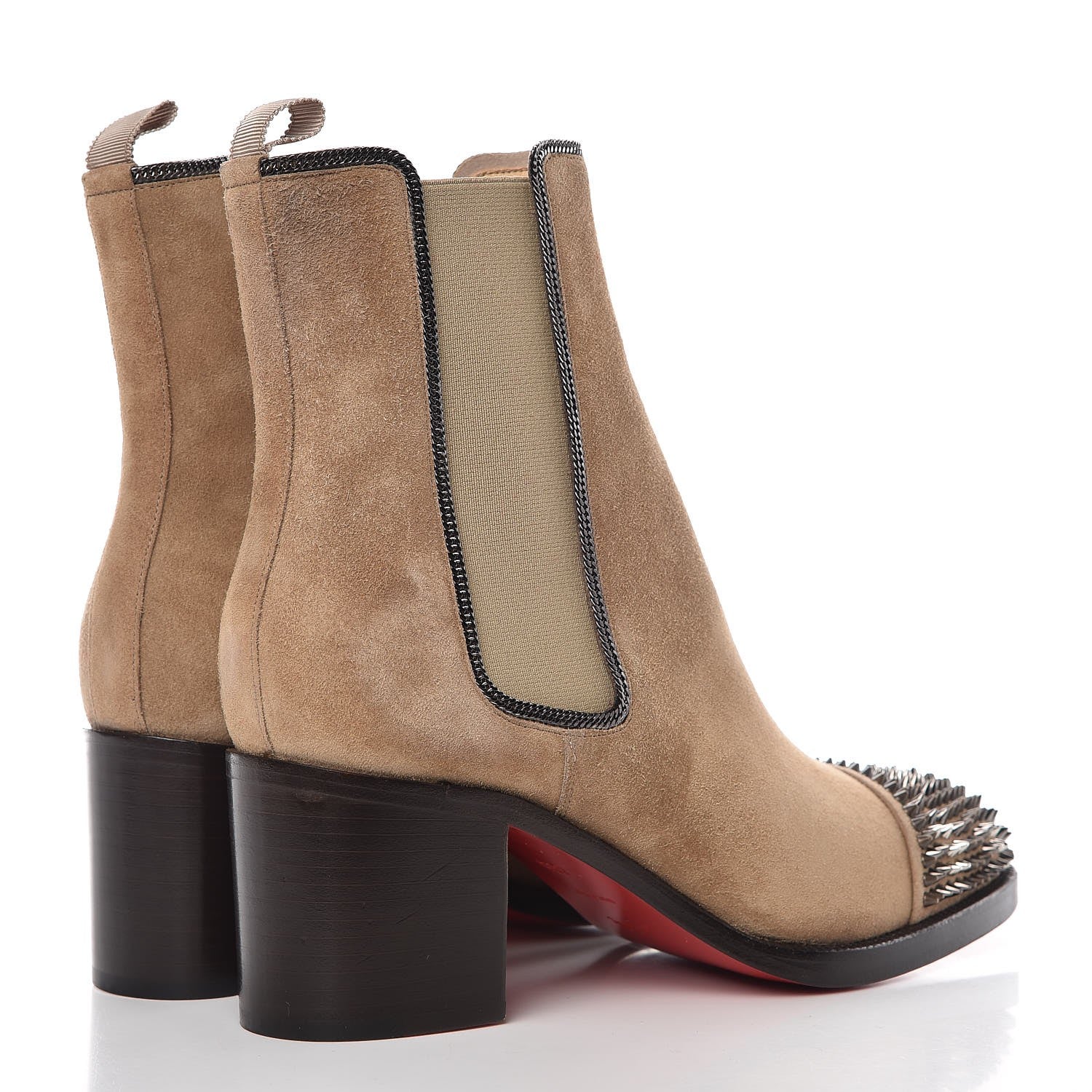 Christian Louboutin Veau Velours Otaboo 70 Chelsea Boots 38.5 Camel 3 of 9
