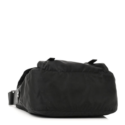 Prada Re-Nylon Vela Saffiano Pocket Double Buckle Messenger Shoulder Bag Black 3 of 8