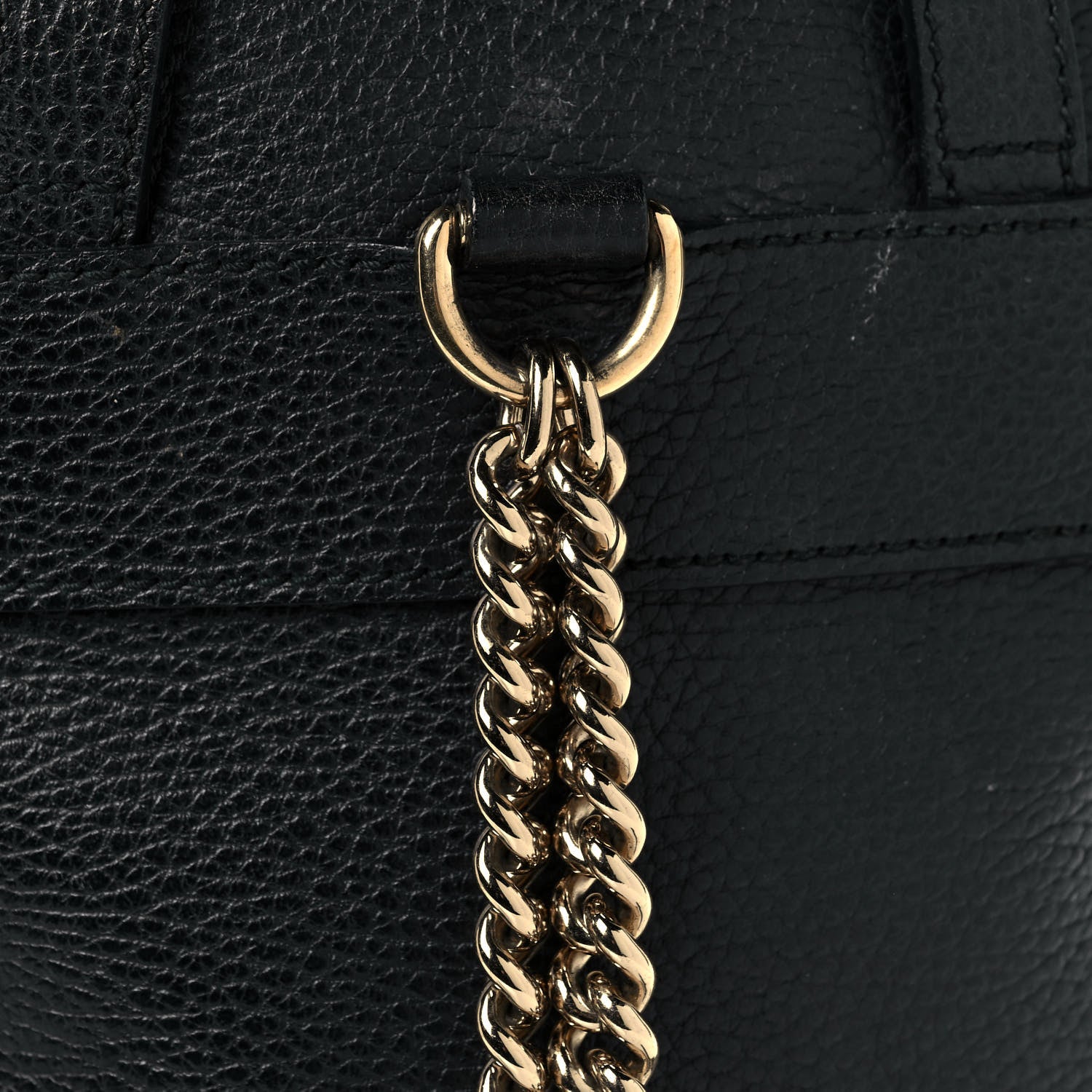 Gucci Pebbled Calfskin Soho Chain Backpack Black 23 of 24